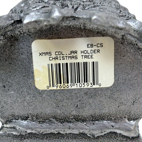Carson Pewter Christmas Tree Candle Jar Holder Vintage 1997 Holiday Decor - Picture 9 of 10